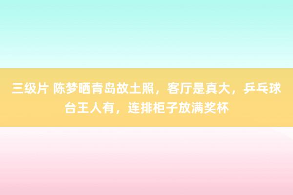 三级片 陈梦晒青岛故土照，客厅是真大，乒乓球台王人有，连排柜子放满奖杯