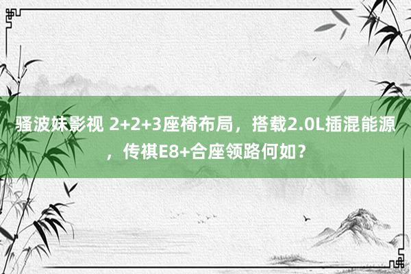 骚波妹影视 2+2+3座椅布局，搭载2.0L插混能源，传祺E8+合座领路何如？