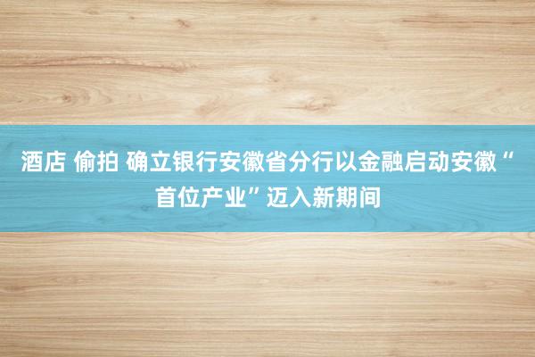 酒店 偷拍 确立银行安徽省分行以金融启动安徽“首位产业”迈入新期间