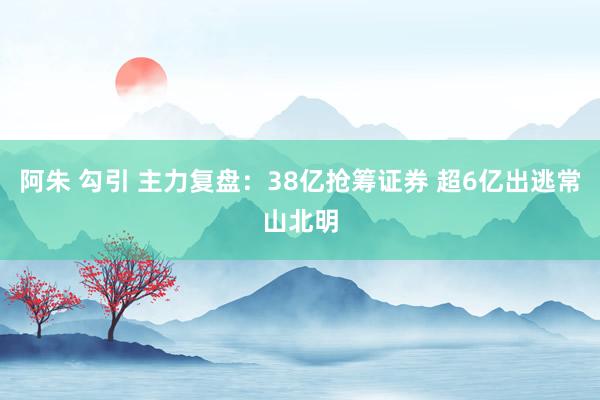 阿朱 勾引 主力复盘：38亿抢筹证券 超6亿出逃常山北明