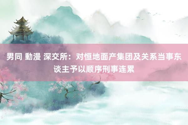 男同 動漫 深交所：对恒地面产集团及关系当事东谈主予以顺序刑事连累