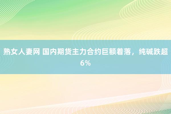 熟女人妻网 国内期货主力合约巨额着落，纯碱跌超6%