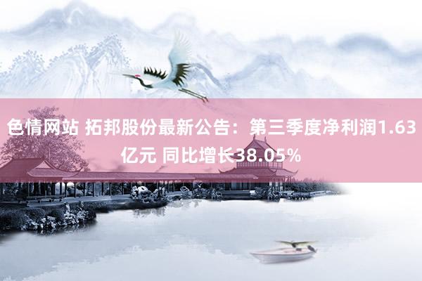 色情网站 拓邦股份最新公告：第三季度净利润1.63亿元 同比增长38.05%