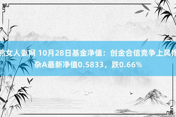 熟女人妻网 10月28日基金净值：创金合信竞争上风搀杂A最新净值0.5833，跌0.66%