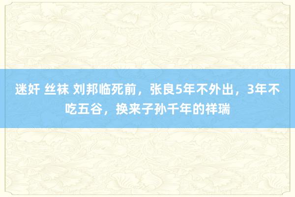 迷奸 丝袜 刘邦临死前，张良5年不外出，3年不吃五谷，换来子孙千年的祥瑞