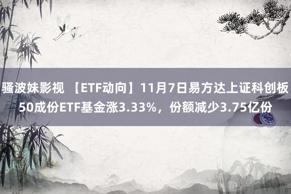 骚波妹影视 【ETF动向】11月7日易方达上证科创板50成份ETF基金涨3.33%，份额减少3.75亿份