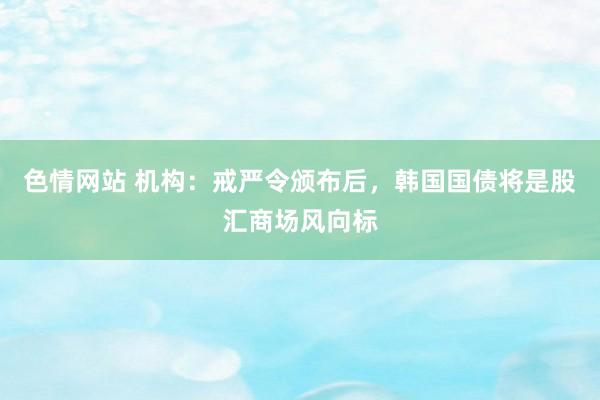 色情网站 机构：戒严令颁布后，韩国国债将是股汇商场风向标