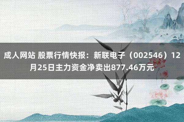 成人网站 股票行情快报：新联电子（002546）12月25日主力资金净卖出877.46万元