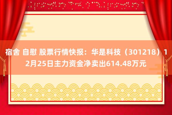 宿舍 自慰 股票行情快报：华是科技（301218）12月25日主力资金净卖出614.48万元