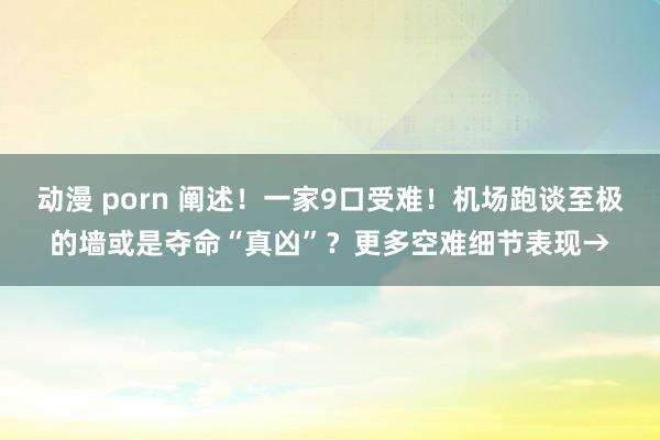 动漫 porn 阐述！一家9口受难！机场跑谈至极的墙或是夺命“真凶”？更多空难细节表现→