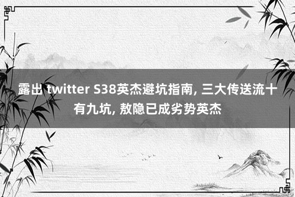 露出 twitter S38英杰避坑指南， 三大传送流十有九坑， 敖隐已成劣势英杰