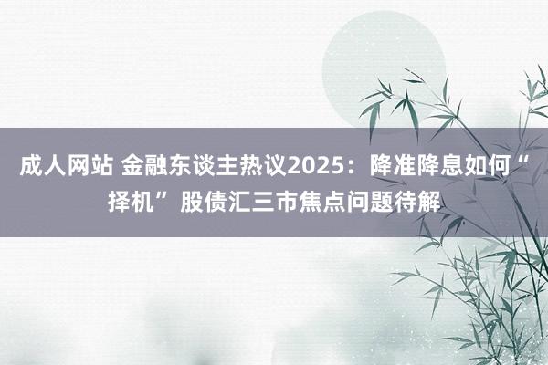 成人网站 金融东谈主热议2025：降准降息如何“择机” 股债汇三市焦点问题待解