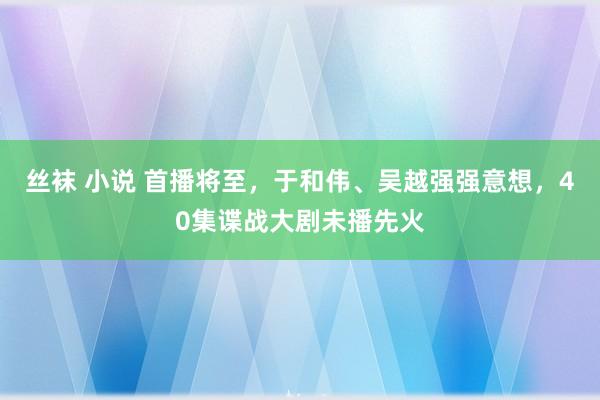 丝袜 小说 首播将至，于和伟、吴越强强意想，40集谍战大剧未播先火